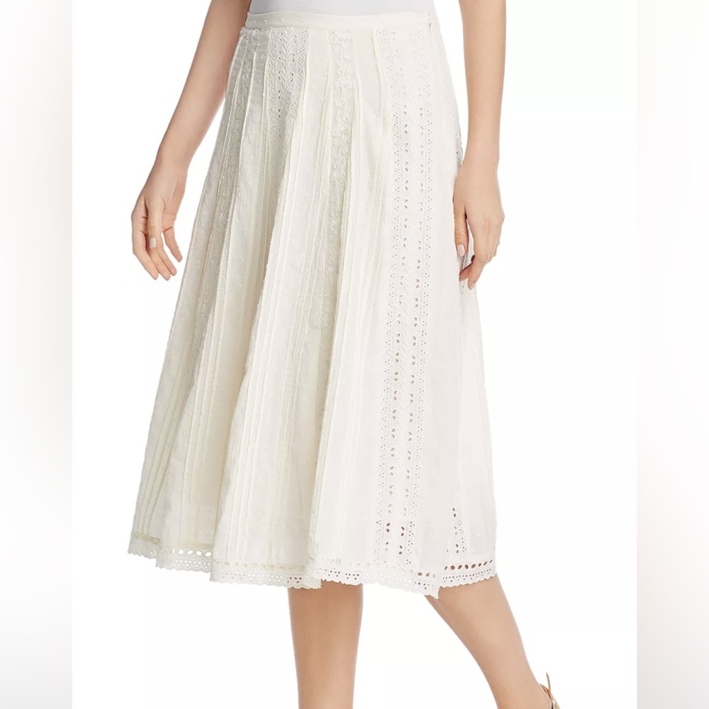 Ralph Lauren Cream Eyelet Midi Skirt